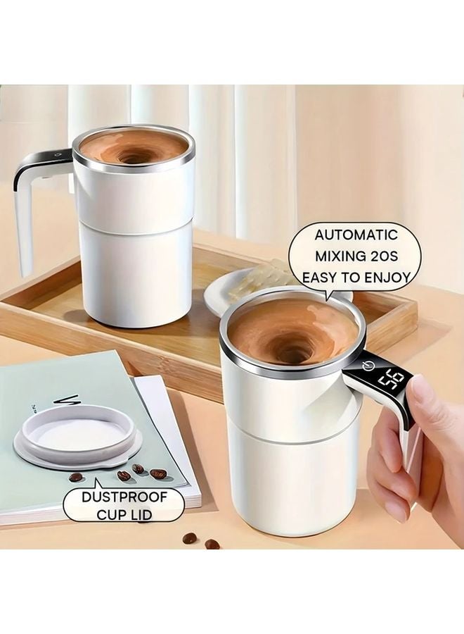 Rechargeable Smart Coffee Stir Cup Temperature Control USB Charging 5000 RPM Stainless Steel Brilliant Black - Image 4