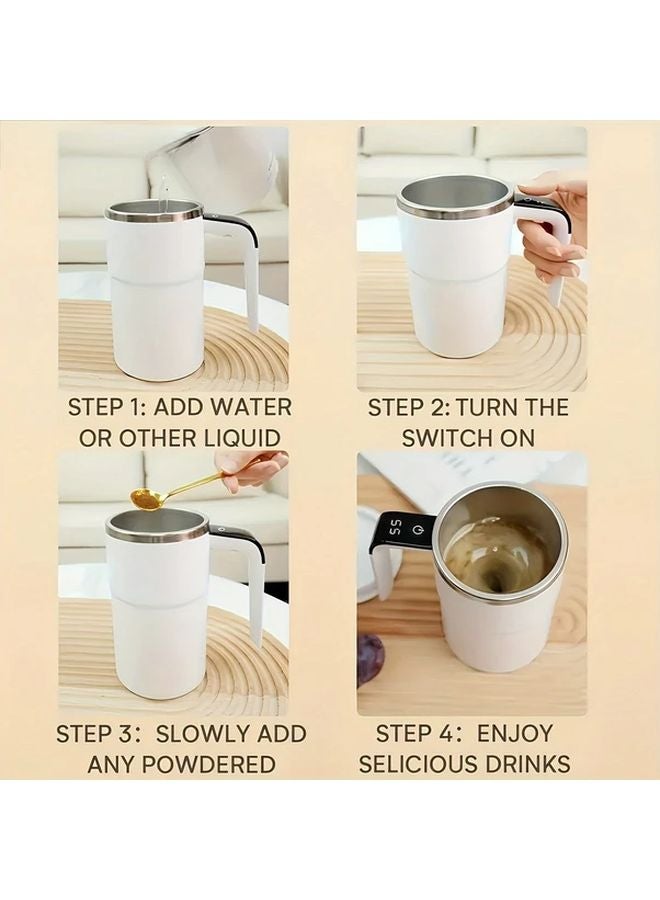 Rechargeable Smart Coffee Stir Cup Temperature Control USB Charging 5000 RPM Stainless Steel Brilliant Black - Image 5