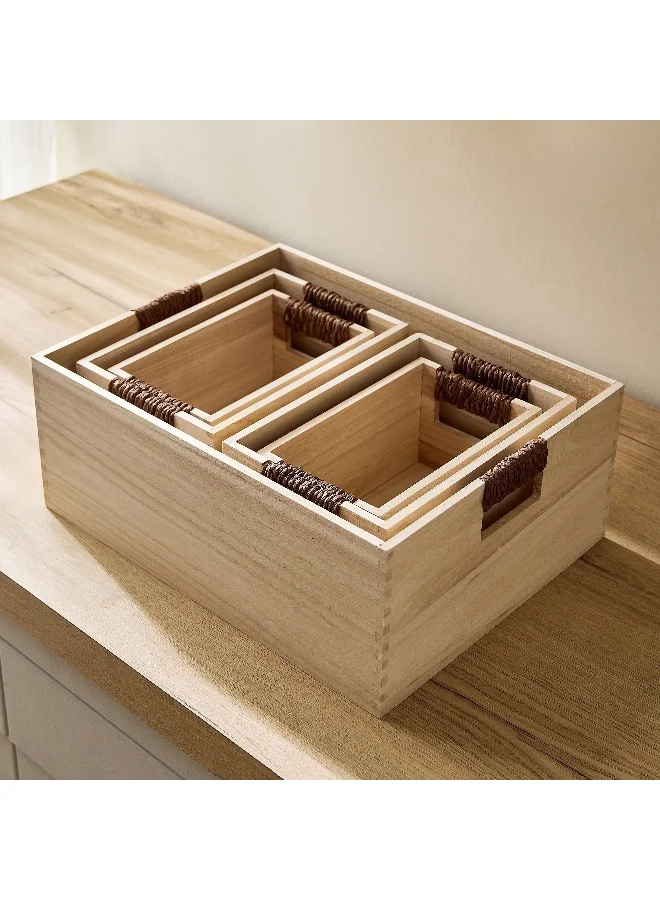 Home Box Paulownia 5-Piece Wooden Box Set