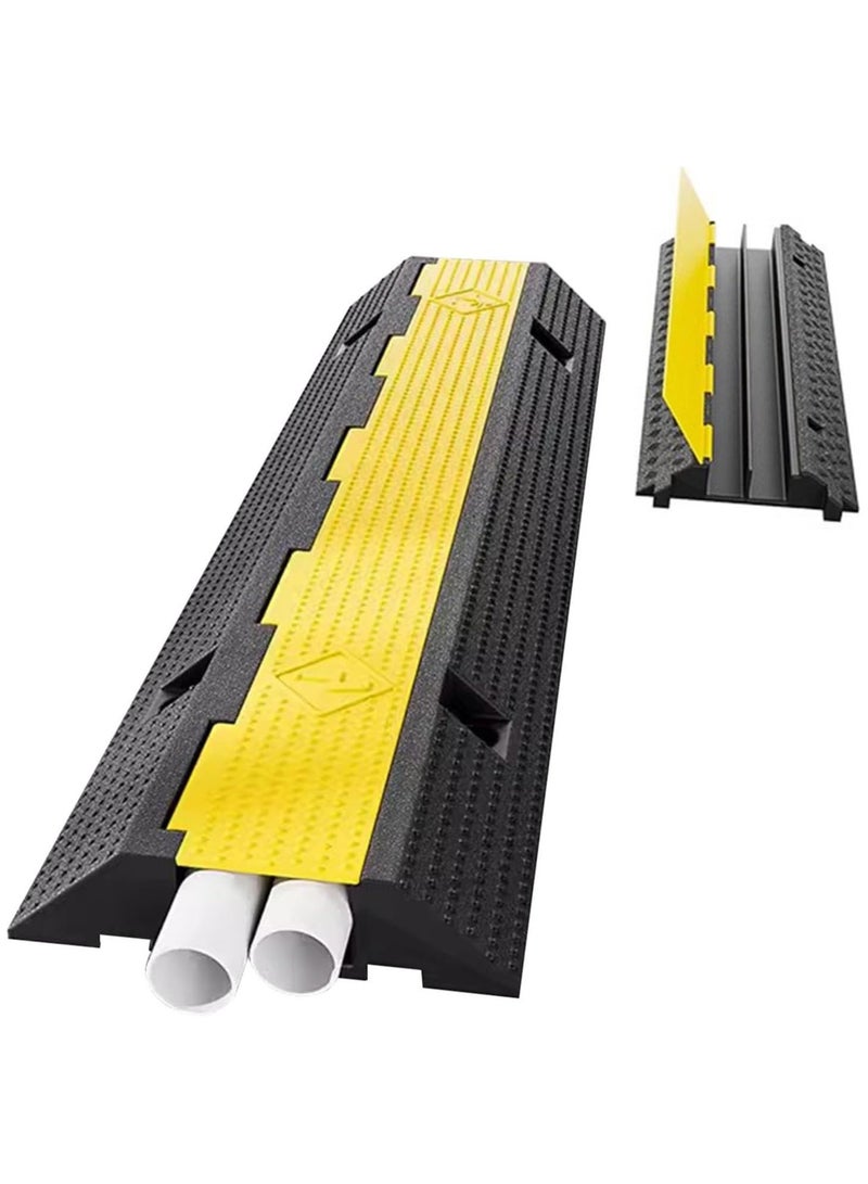 مخطوطات كابل جسر 100x25x5cm كابل حماية الفائض TPU و TPR خرطوم جسر 2 قنوات 12000كجم لكل محور الحمولة منحدر قنوات الكابل مثالية لمستودعات مواقف السيارات بناء المدارس - Image 3