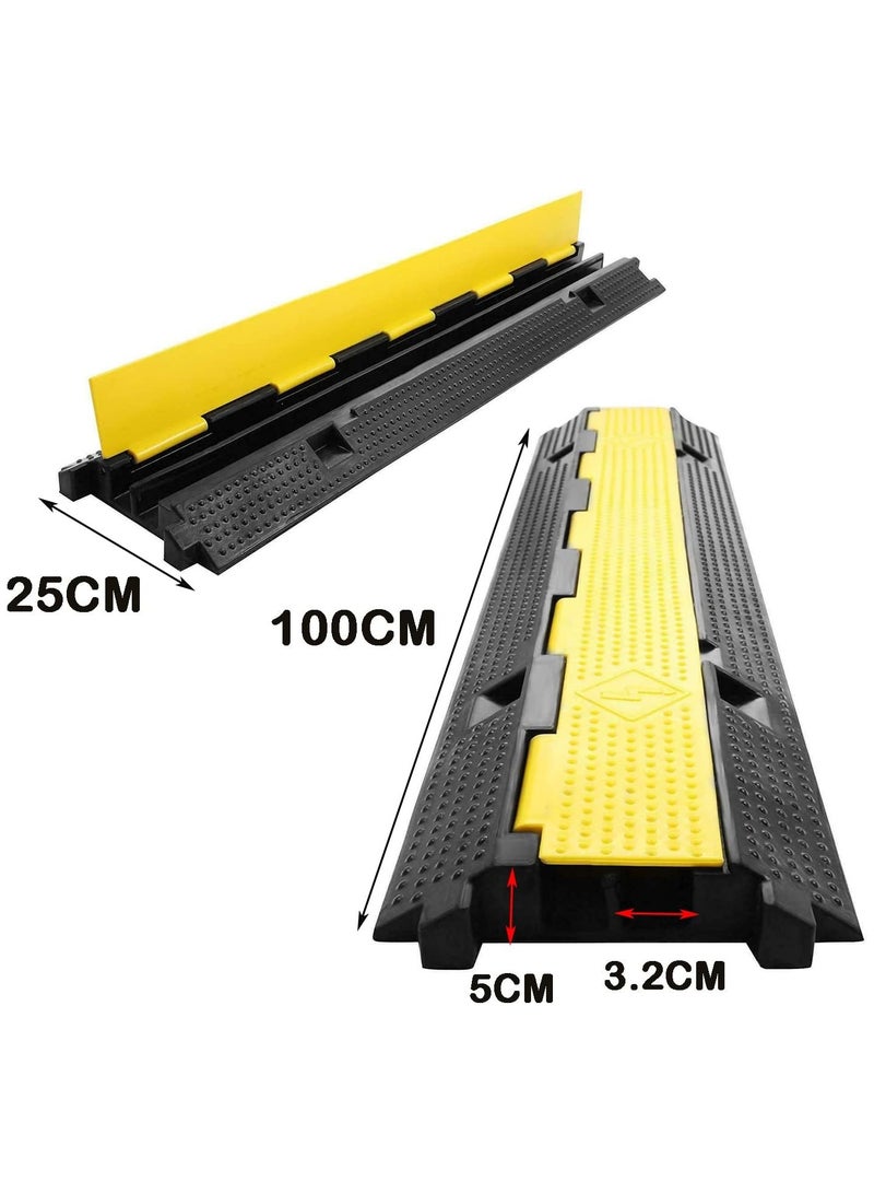 مخطوطات كابل جسر 100x25x5cm كابل حماية الفائض TPU و TPR خرطوم جسر 2 قنوات 12000كجم لكل محور الحمولة منحدر قنوات الكابل مثالية لمستودعات مواقف السيارات بناء المدارس - Image 2
