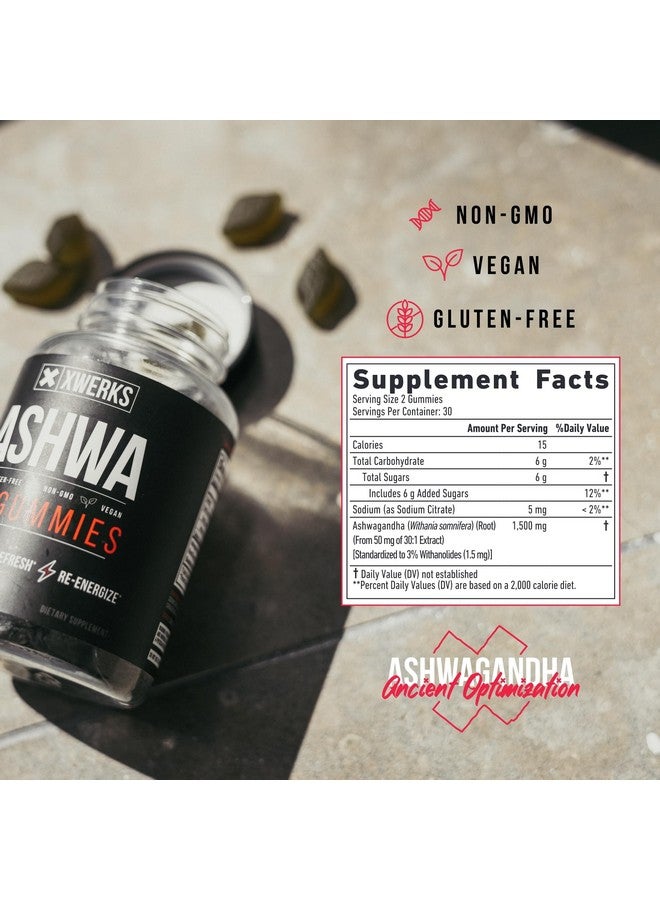 Xwerks Ashwagandha Root Gummies, Extra Strength 1500mg, Natural Supplements for Immunity Support & Strength, Non-GMO Gluten Free and Vegan Gummy Vitamins for Adults, 60CT - Image 2