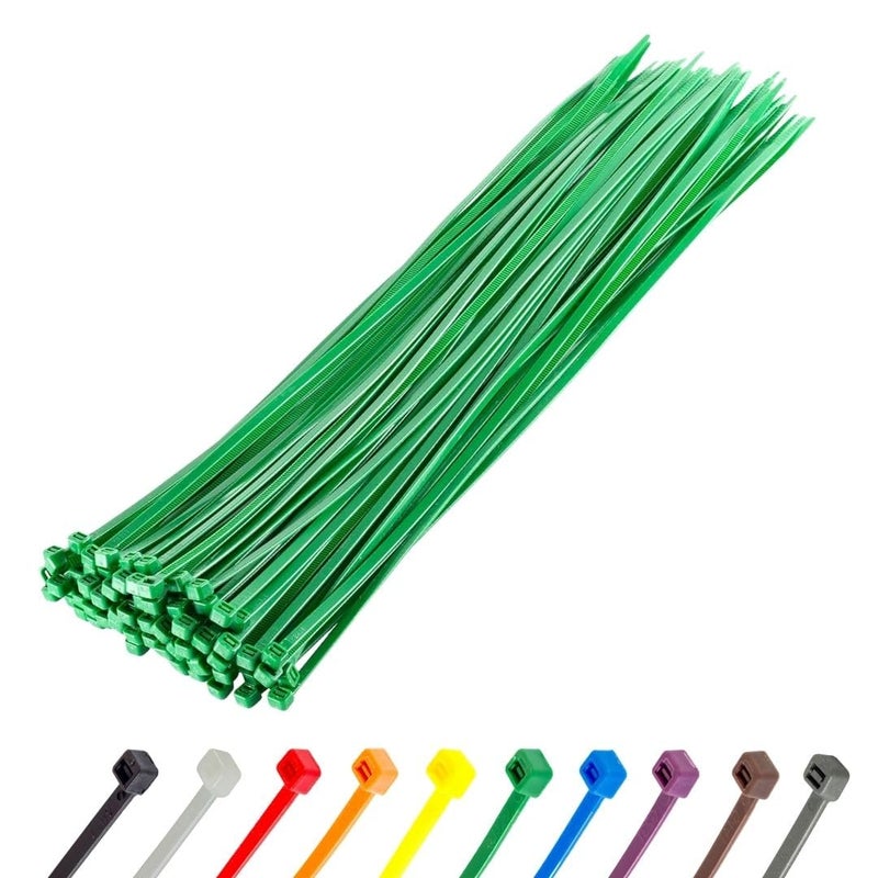 GTSE 14 Inch Green Heavy Duty Zip Ties 100 Pack 120lb Strength UV Resistant Nylon Cable Ties SelfLocking 14 Tie Wraps - Image 2