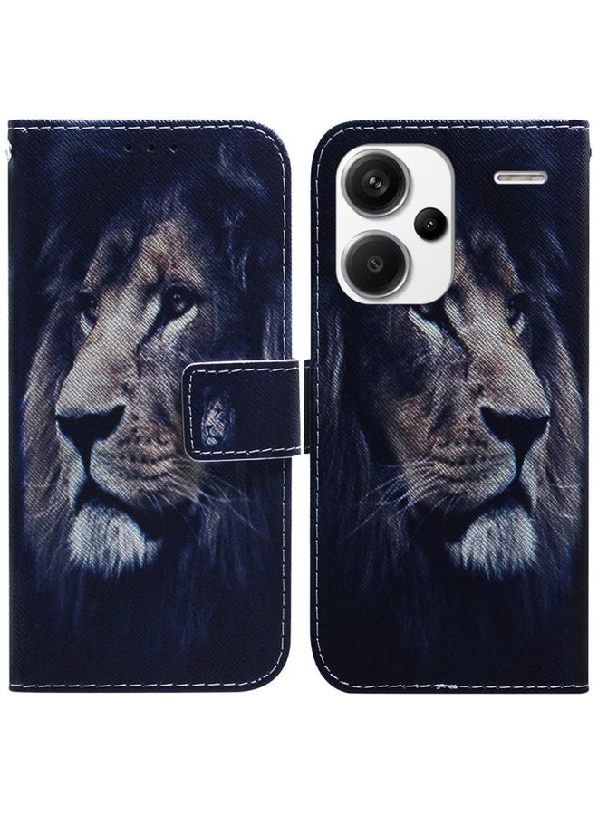 Case Cover For Xiaomi Redmi Note 13 Pro Plus 5G Coloured Drawing Flip Leather Phone Case Lion