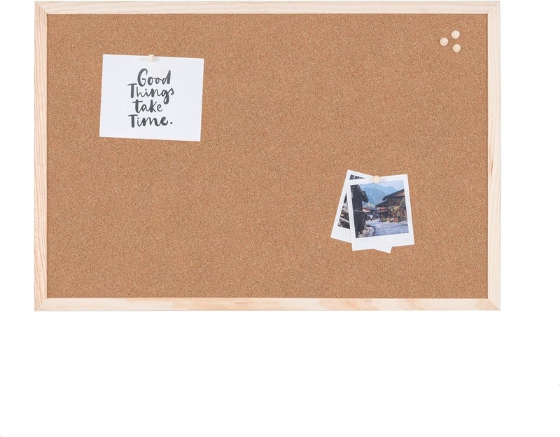 Bi-Office MC030012010 Cork Board Budget, Wood Frame, 60 x 40 cm - Brown (wood) - Image 1