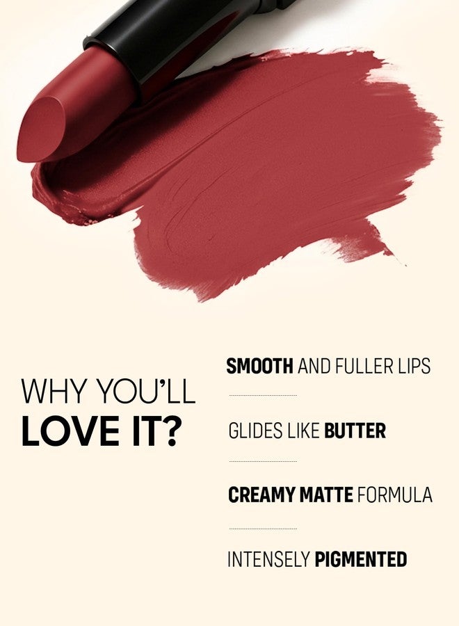 FLiCKA Lip Poetry Matte Lipstick| Enriched With Vitamin E, Sulphate Free, Moisturizing, Long Lasting Upto 6Hrs, 04 Chubby Cheeks, 4g - Image 3
