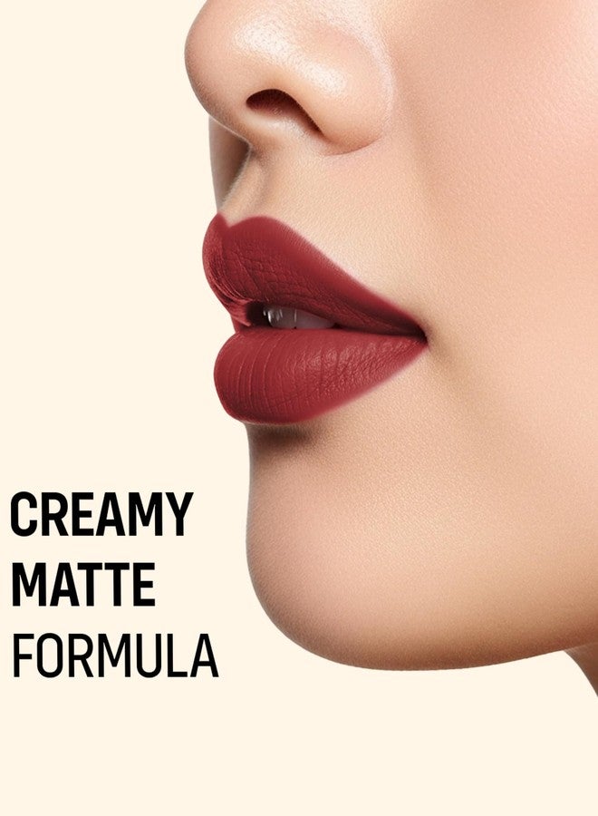 FLiCKA Lip Poetry Matte Lipstick| Enriched With Vitamin E, Sulphate Free, Moisturizing, Long Lasting Upto 6Hrs, 04 Chubby Cheeks, 4g - Image 2