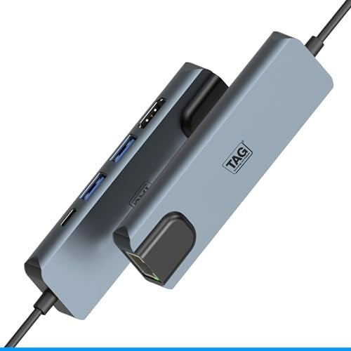 TAG 5 in 1 Type C Multiport Adapter Hub with 4K HDMI, USB-C 100W Power Delivery, Gigabit Ethernet 1000 Mbps port | 2x USB 3.0 5Gbps Transfer Speed | Metal Body | Supports PC, Macbook, Laptops, Tablets - Image 2