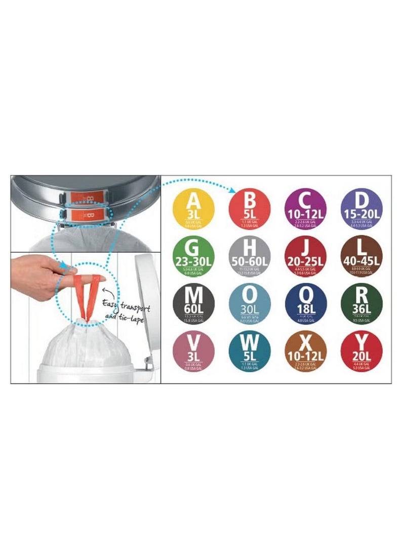 brabantia Perfectfit Code H 50-60 Litre 20 Bin Bags  - Image 5
