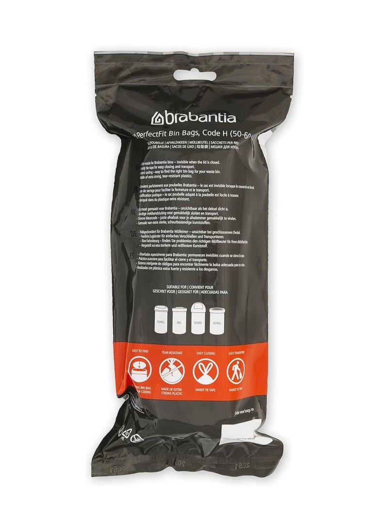 brabantia Perfectfit Code H 50-60 Litre 20 Bin Bags  - Image 2
