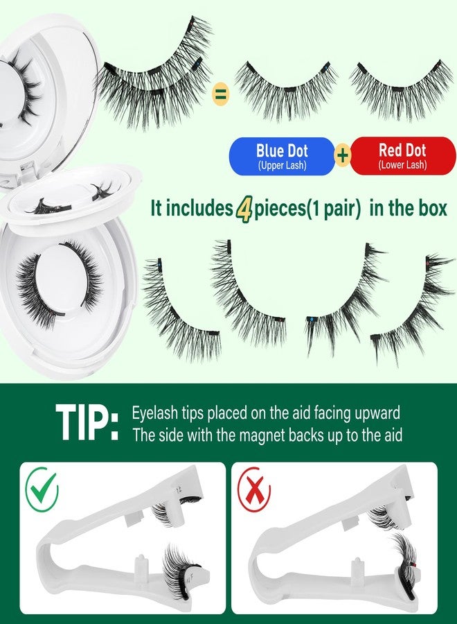 KEYYOU Reusable Magnetic Eyelashes 2 Pair with Applicator No Glue Needed 3D Natural Magnetic Lashes, Easy to Apply & Long Lasting for Daily Use & Events(A01+A02) - Image 3