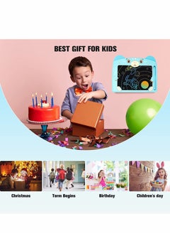 Excefore Doodle Board, LCD Writing Tablets with Lock Function 8.5 Inch Drawing Pad Colorful Screen Doodle Learning Board for Preschool Kids Educational Toys Erasable Toys Blackboard Drawing Board (Bear Blue)  - Image 4