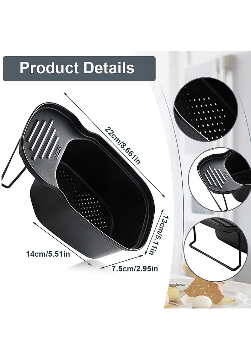 Excefore Sink Strainer Colander Drain Basket, Multifunction Saddle Leftover, Basket Space, for Kitchen Waste, Vegetable, Fruits, Black  - Image 2
