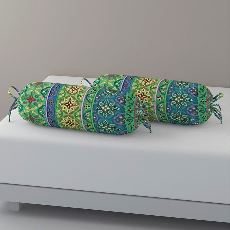 Swayam Diwan Set Cotton 6 Piece Diwan Printed Bedsheet Set for Living Room Hall (Set of 6 Piece, 1 Diwan Sheet | 2-Bolster Cover| 3 Cushion Covers) Soft Feel,Green - Image 3