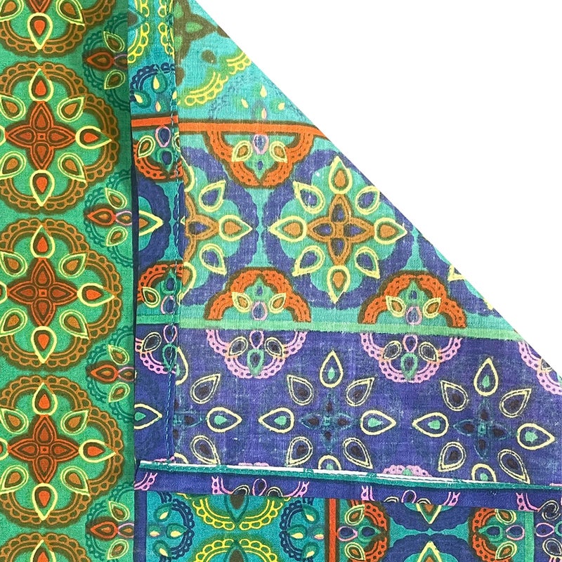 Swayam Diwan Set Cotton 6 Piece Diwan Printed Bedsheet Set for Living Room Hall (Set of 6 Piece, 1 Diwan Sheet | 2-Bolster Cover| 3 Cushion Covers) Soft Feel,Green - Image 4