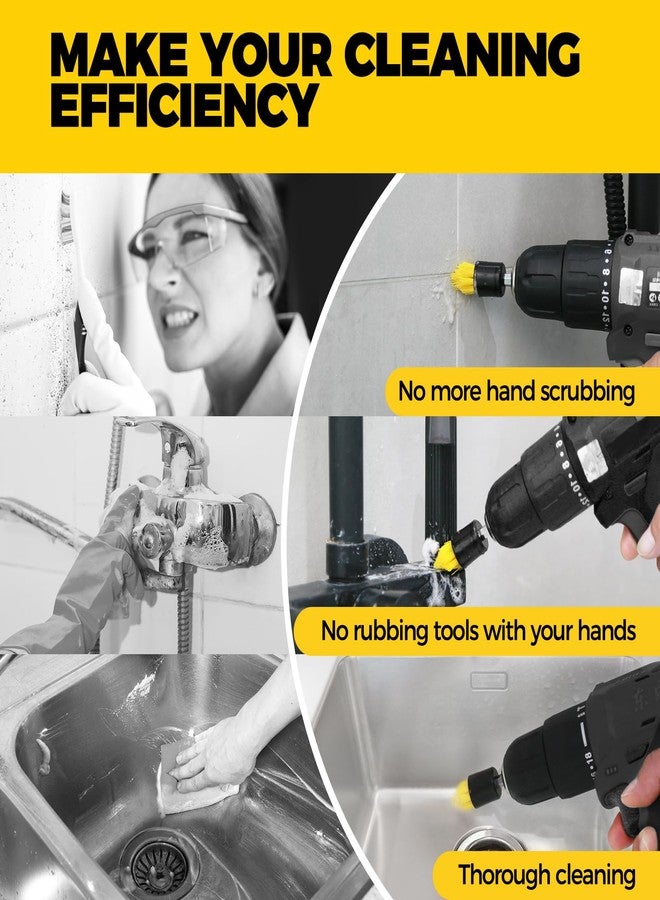 Holikme 6 Piece Drill Brush with Multi-Purpose & Grout Head,Crevice Cleaning Brush，3/4”W Drill Brush Attachment Set, Detailing Brushes for Home/Kitchen/Bathroom/Grout/Tile/Shower/Tub - Image 2