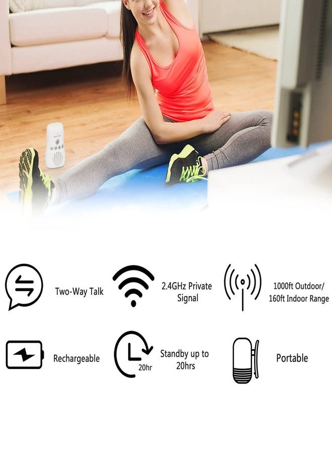 ciciglow DM221 Audio Baby Monitor, 1000ft Range, Vibrating Sound Alert, Talk Back Intercom, Night Light, Noise Detection, Two Way Intercom, Point to Point (U.S. - Image 2