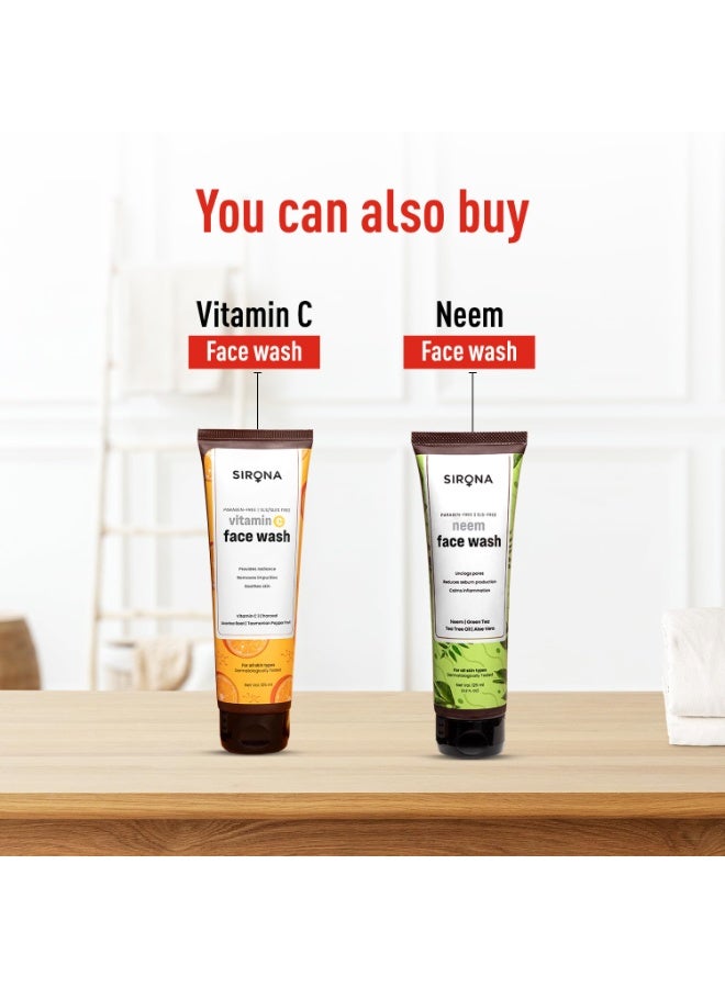 Sirona Exfoliating Face Wash for Men & Women 125 ML | Natural Face Cleanser with Apricot & Mint | Hydrating, Anti-Aging, Fights Acne & Blackheads | For All Skin Types, Daily Use - Image 4