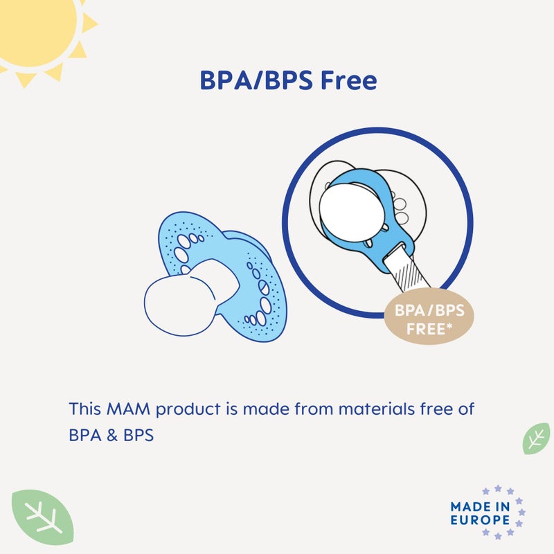 مام 2 Clips for Pacifiers With Fasteners and Flexible Rings for Boys, Designs May Vary - Image 5