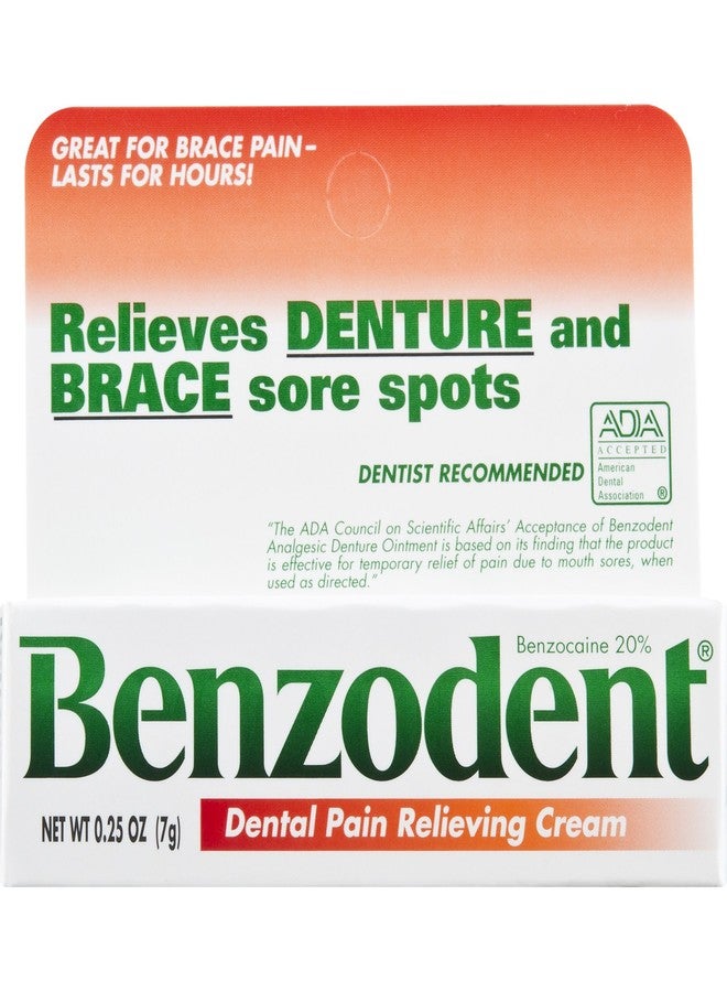 Benzodent كريم بنزودنت لتخفيف آلام الأسنان للأطقم والتقويم، أنبوب 0.25 أونصة - Image 1