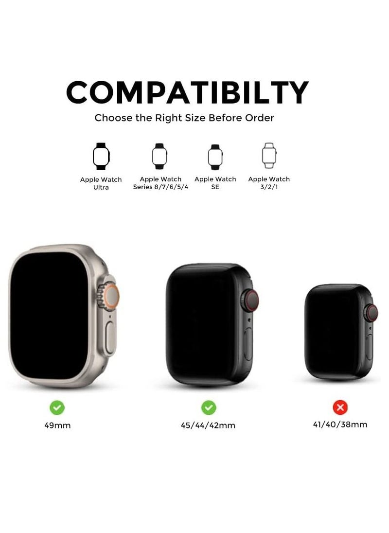 MOCOM - Ultra Watch Band Trail Loop For Apple Watch Ultra Series 8,7,6,5,4 49mm 45mm 44mm 42mm – Black/Orange - Image 1