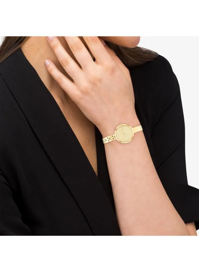 CALVIN KLEIN  Bangled Collection Analog Quartz Watch For Women With Gold-Tone Stainless Steel Bracelet - 25200279 for Women | Best Price UAE