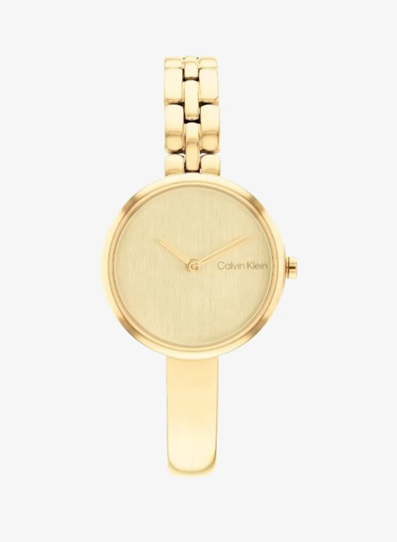 Bangled Collection Analog Quartz Watch For Women With Gold-Tone Stainless Steel Bracelet - 25200279