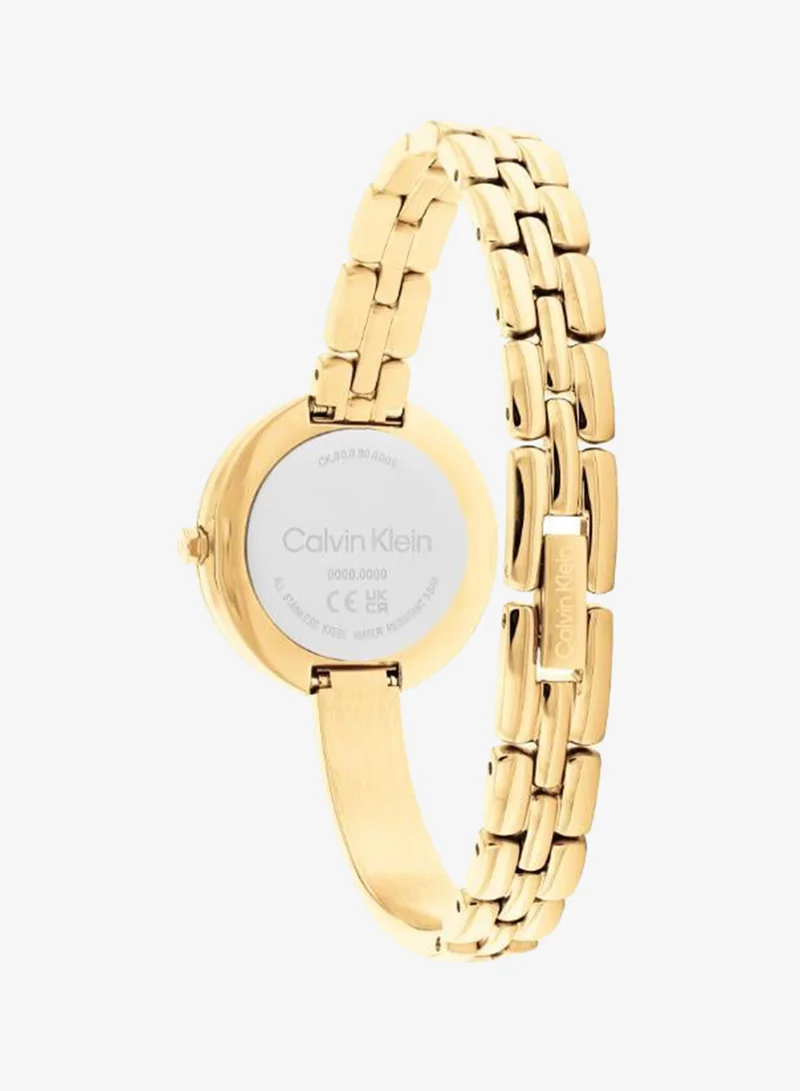 Calvin Klein  Bangled Collection Analog Quartz Watch For Women With Gold-Tone Stainless Steel Bracelet - 25200279 for Women | Best Price UAE
