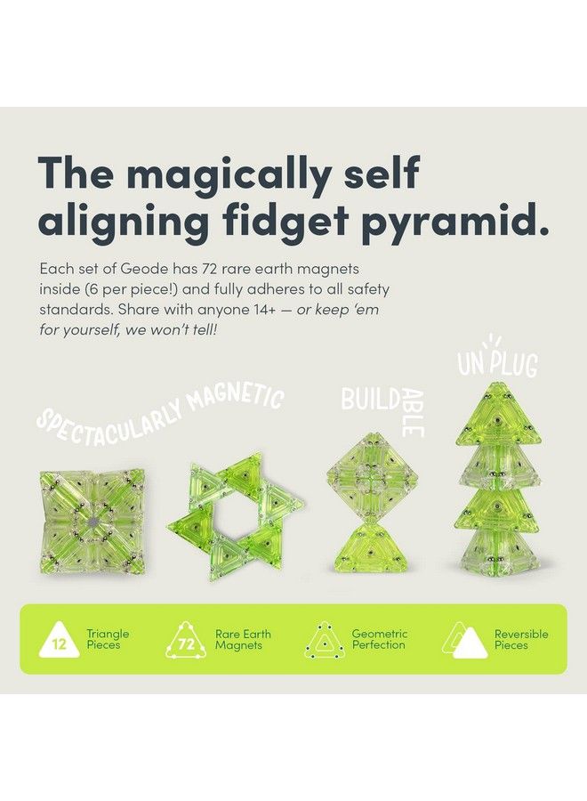 Speks Geode Pyramid 12Piece Building Set Peridot Fun Desk Toy For Adults - Image 4