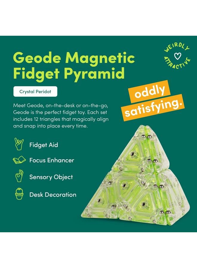 Speks Geode Pyramid 12Piece Building Set Peridot Fun Desk Toy For Adults - Image 3