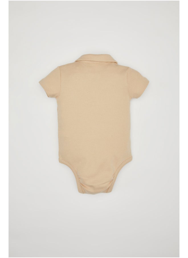 DeFacto - Babyboy New Born Regular Fit Polo Neck Knitted Short Sleeve Snap Body - Image 1