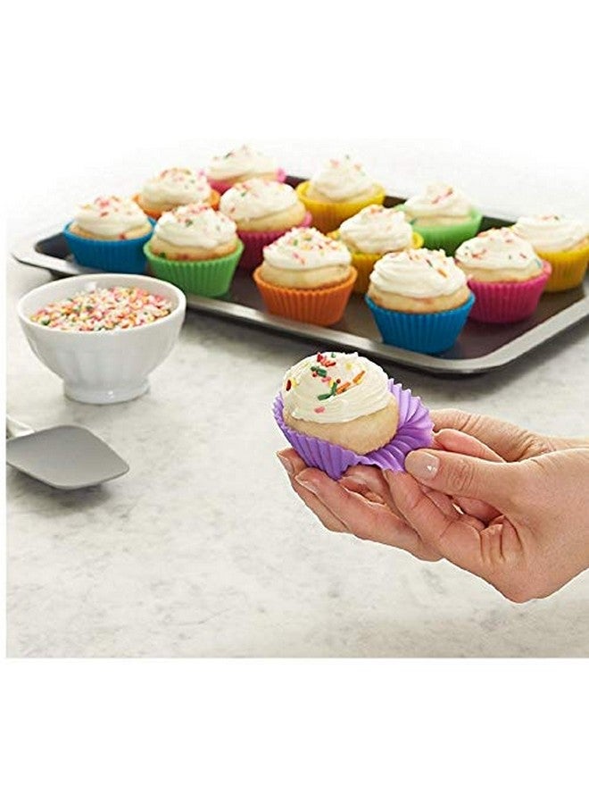 Perfect Pricee Non-Stick Microwave Oven Safe Plastic Baking Tray, 6 Nonstick Silicone Cupcake Muffin Molds with Oiling Pastry Brush, Kitchen Bakeware Tool Combo Set - Image 2