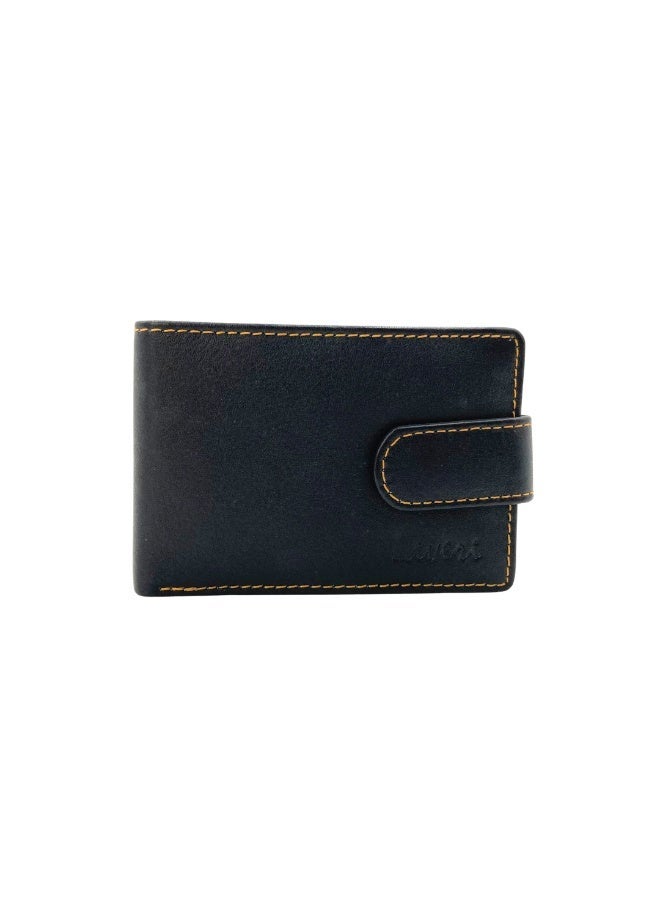 LAVERI LEATHER Laveri Genuine Leather Designer Wallet With RFID Protection Black and Tan - Image 2