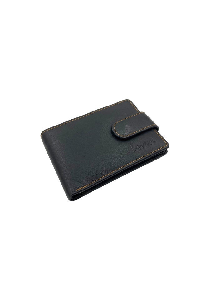 LAVERI LEATHER Laveri Genuine Leather Designer Wallet With RFID Protection Black and Tan - Image 5