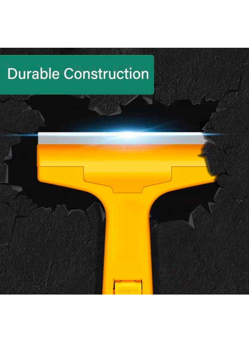 Divik - Divik Heavy Duty Floor Scraper and Wall Scraper with Plastic Handle 3pcs Extra Blades Portable MultiPurpose Hand Tool Razor Scraper Remover for Cleaning Paint Adhesive Label Sticker 1Pcs - Image 1