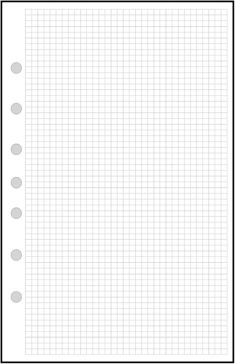 Handy Forms Classic Size Graph Paper Refill, 0.125" (1/8”) Spacing, Sized and Punched with 7 Holes for 7-Ring Notebooks Such as Franklin, etc. (5.5" x 8.5") - Image 1