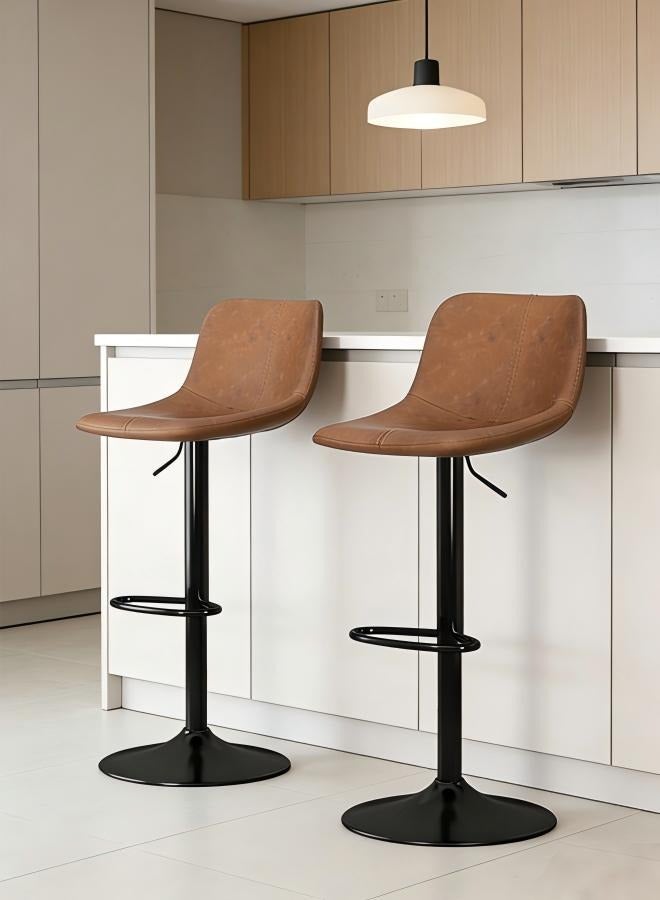 2PCS Bar Stool  Bar Chair Bar Counter Chair Chair Stool High Bar Chair Swivel Pub Chair Home Backrest Chair Modern And Simple High Stool Pub Chair With Back Rest Height Adjustable Bar Stools With Footrest Armless Counter Bar Chair  For Home Kitchen - Image 1