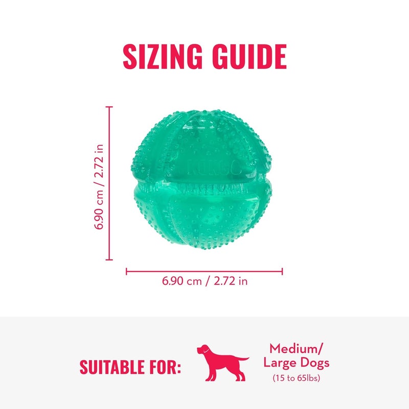 KONG Squeezz Dental Ball - Dog Toy for Cleaning Teeth - Flexible Chew Toy for Gentle & Mild Chewers - for Medium/Large Dogs - Image 4