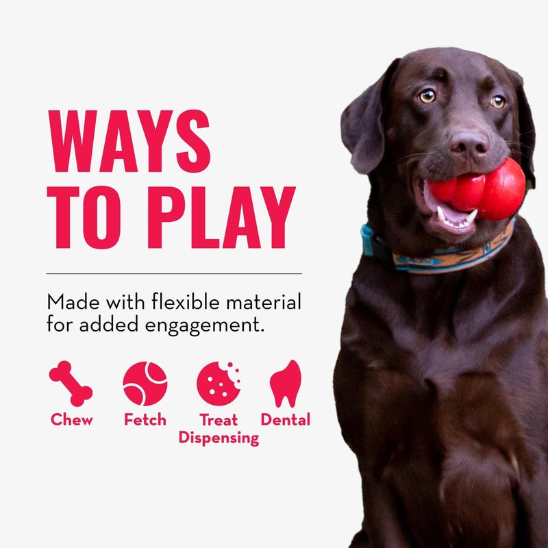 KONG Squeezz Dental Ball - Dog Toy for Cleaning Teeth - Flexible Chew Toy for Gentle & Mild Chewers - for Medium/Large Dogs - Image 5
