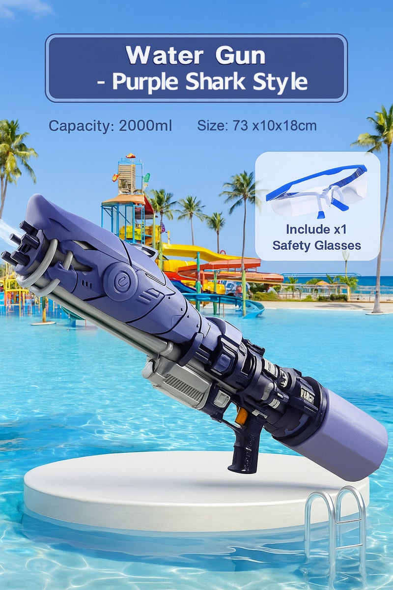 Water Gun Toy for Kids,Realistic Water Blasters Model That Absorbs Water Automatically,Water Battle Game Toy Gun--Purple - Image 1