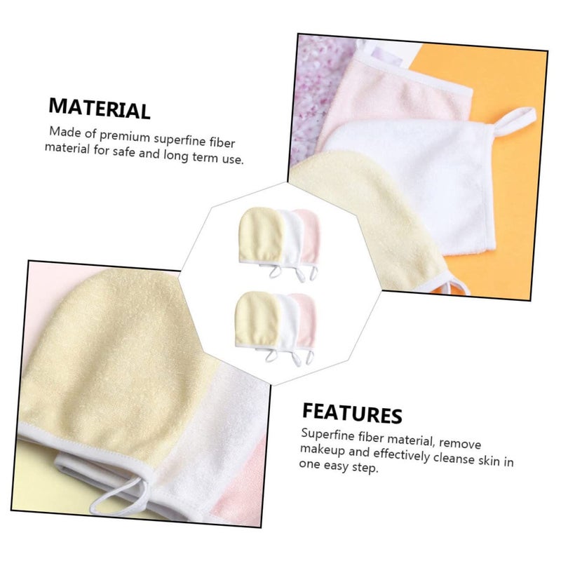 6 Pcs Reusable Fiber Makeup Removal Pads Gentle Face Wash Random Color - Image 4