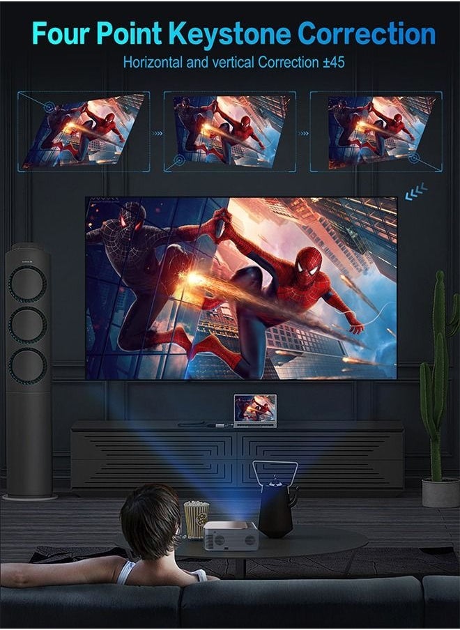 Generic - Portable Projector Support 8K Video  Native 1080P Full HD - Home Theater - 320 ANSI Lumens - Compatible with TV  Pad Laptop - Image 1