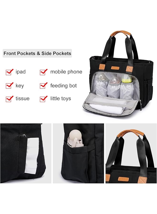 erorex Bag Tote Bag Large Tote Diaper Bag With 16 Inch Laptop Compartment For Mom And Dad - Image 3
