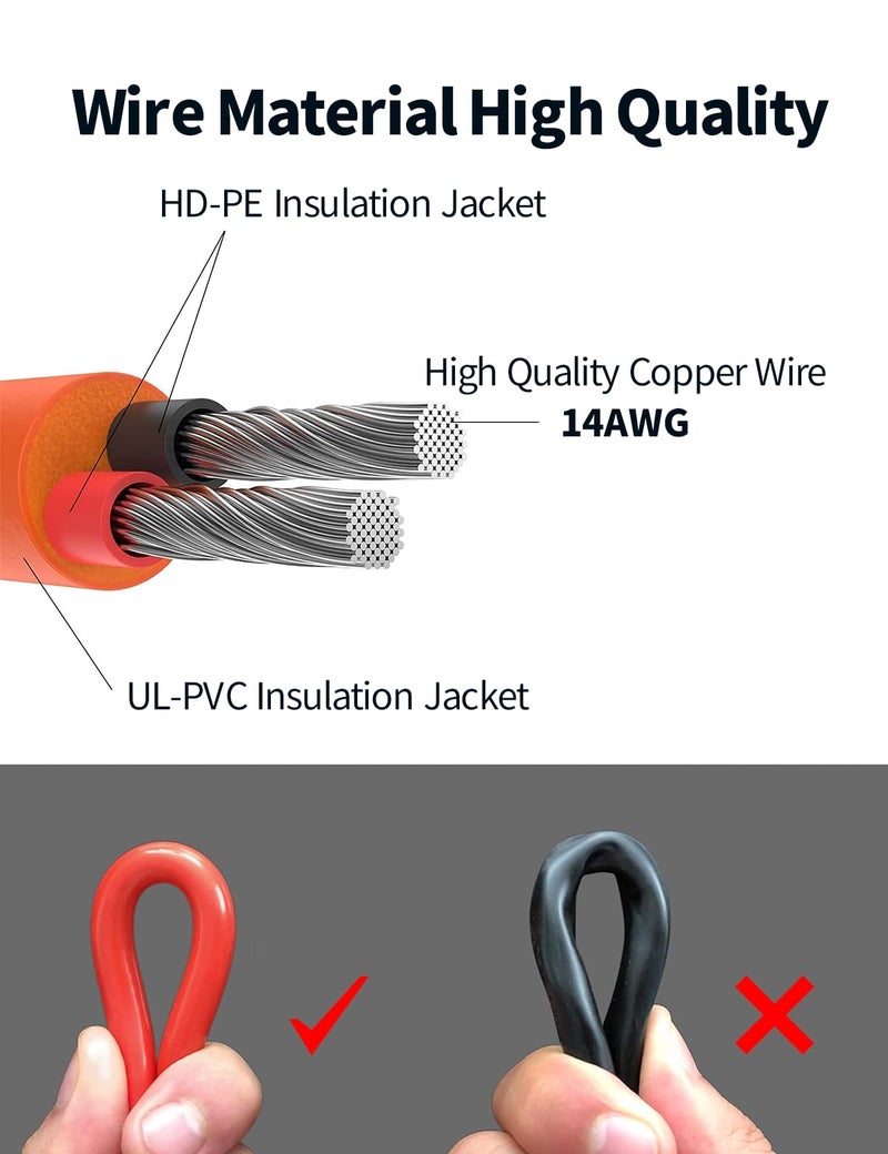 Tonton Solar Panel Cable to DC 5M, MC4 Solar Connector to DC7909/8020 Charging Cable, 12AWG Solar Panel Extension Adapter for Jackery Explorer, GZ Yeti, BLUETTI, Anker Portable Power Station, Solar Generator - Image 5