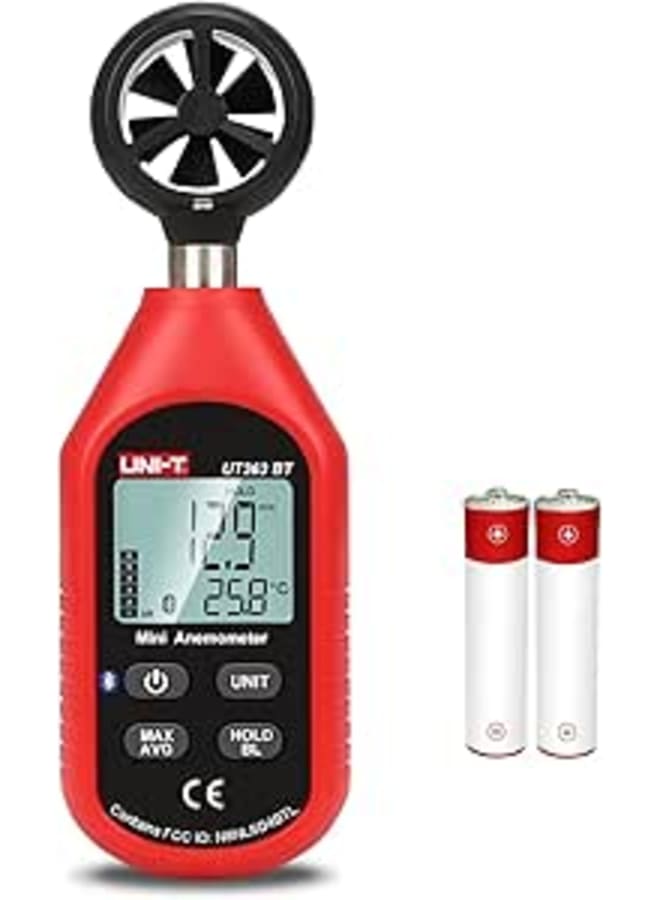 UNI-T UNI-T Digital Anemometer UT363BT Handheld Wind Speed Meter Wind Chill Air Temperature Gauge -14° ~122°F /-10°C~50°C for HVAC Shooting Drone with LCD Backlit Max/Avg Data Hold