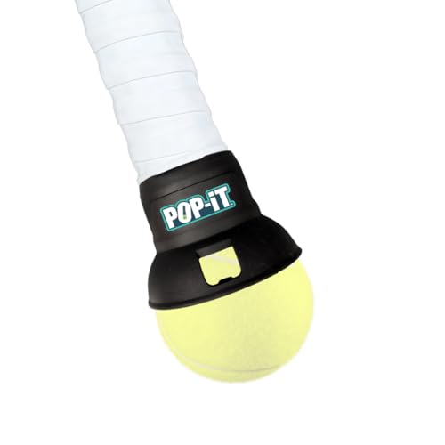 POP'IT POP-IT Tennis Ball Pickup Device for Racket – Hands-Free, No-Bend Retriever | Lightweight & Durable Ball Collector | Fits Most Racquets | Ideal for Seniors, Coaches & Players (Standard, Black) - Image 1