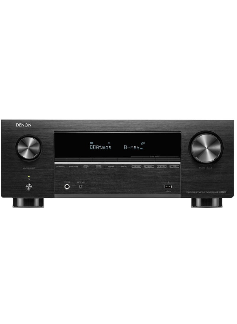 DENON - Denon AVC-X3800H 9.4-Ch Receiver - 8K UHD Home Theater AVR (105W X 9) Built-in Bluetooth, Wi-Fi & Multi-Room Streaming, Dolby Atmos, DTS:X Pro, IMAX Enhanced & Auro 3D, black - Image 1