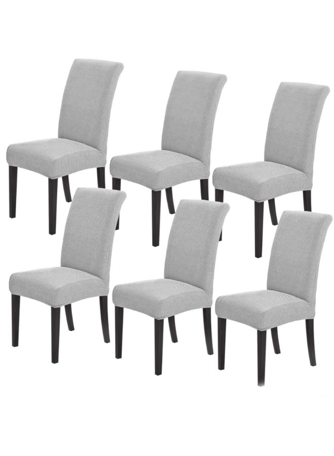 مجموعة أغطية كراسي غرفة الطعام فائقة التمدد مكونة من 6 قطع، مصنوعة من قماش الجاكار والإسباندكس، أغطية حماية قابلة للإزالة للكراسي مناسبة لغرفة الطعام والفنادق والمطابخ والمناسبات (yt-5) - Image 1