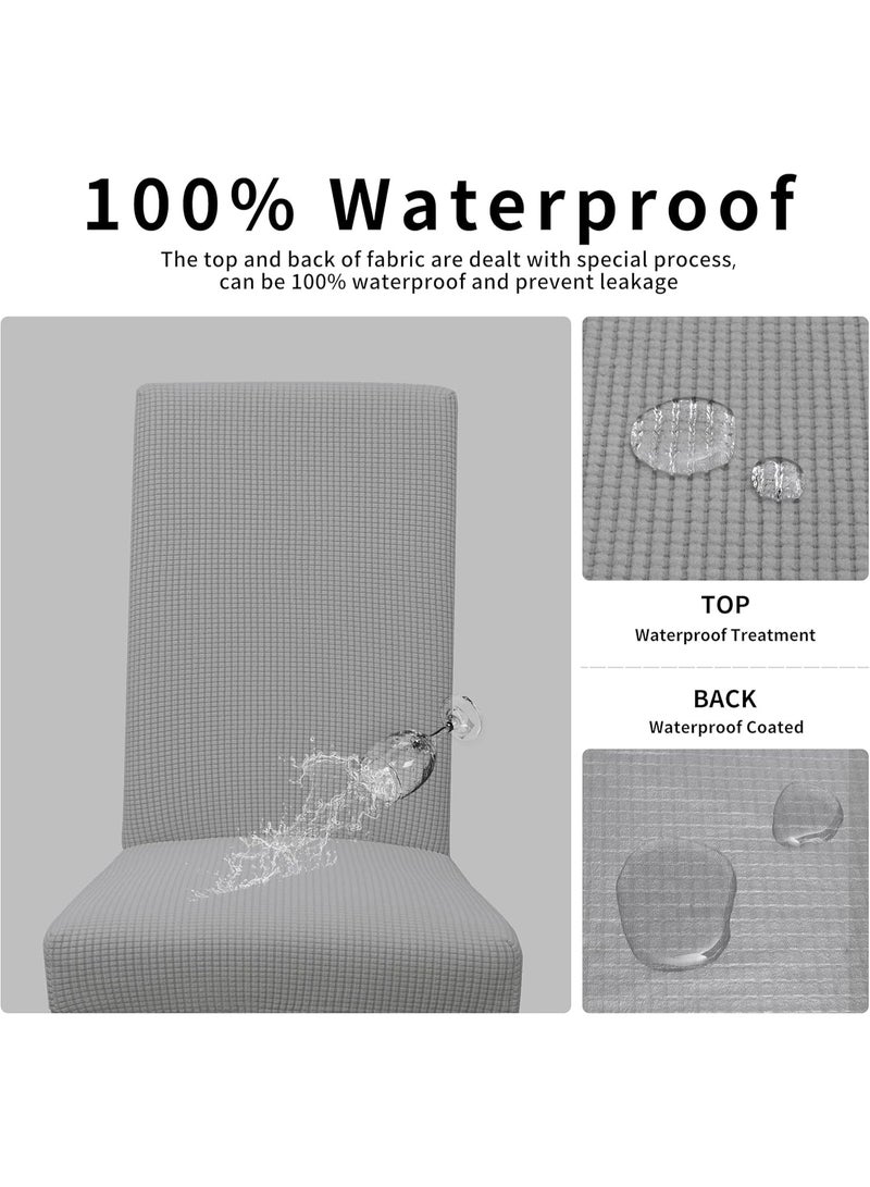 مجموعة أغطية كراسي غرفة الطعام فائقة التمدد مكونة من 6 قطع، مصنوعة من قماش الجاكار والإسباندكس، أغطية حماية قابلة للإزالة للكراسي مناسبة لغرفة الطعام والفنادق والمطابخ والمناسبات (yt-5) - Image 4