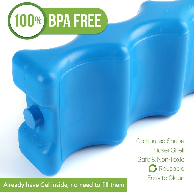 LotFancy Ice Packs for Coolers, Breastmilk Bottle Storage, Lunch Box, Insulated Bags, 4-Pack Contoured Freezer Packs, Long Lasting Reusable Cool Packs for Canned Beer Soda, Camping Beach Picnic - Image 2